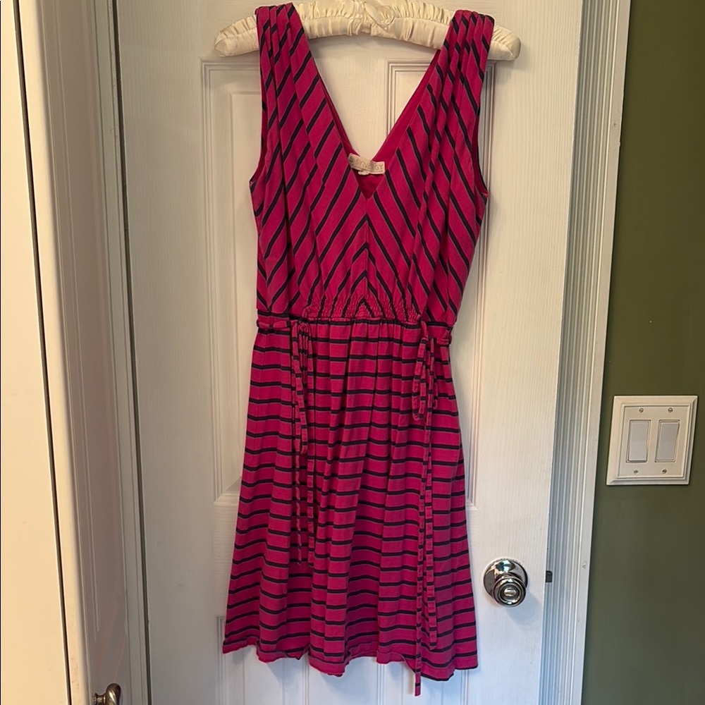 Synergy Organic Pink and Black Striped Dress